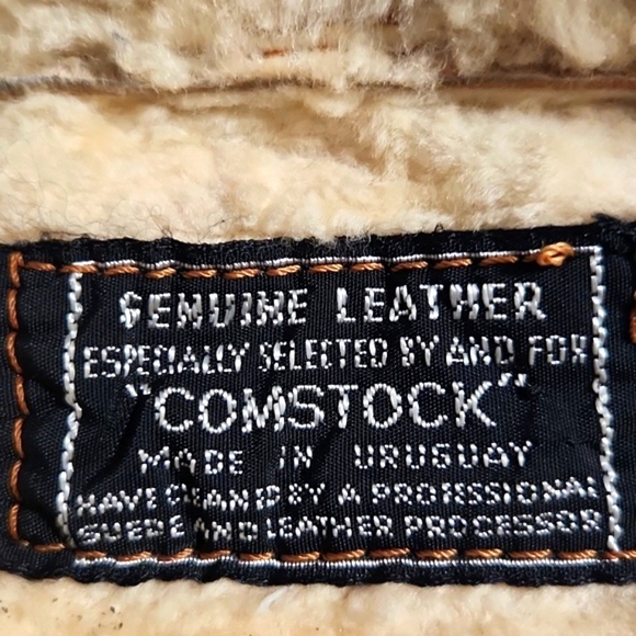 Comstock Vintage 70's Leather Sheepskin Fur Tie Front Vest Size Medium - Picture 11 of 15